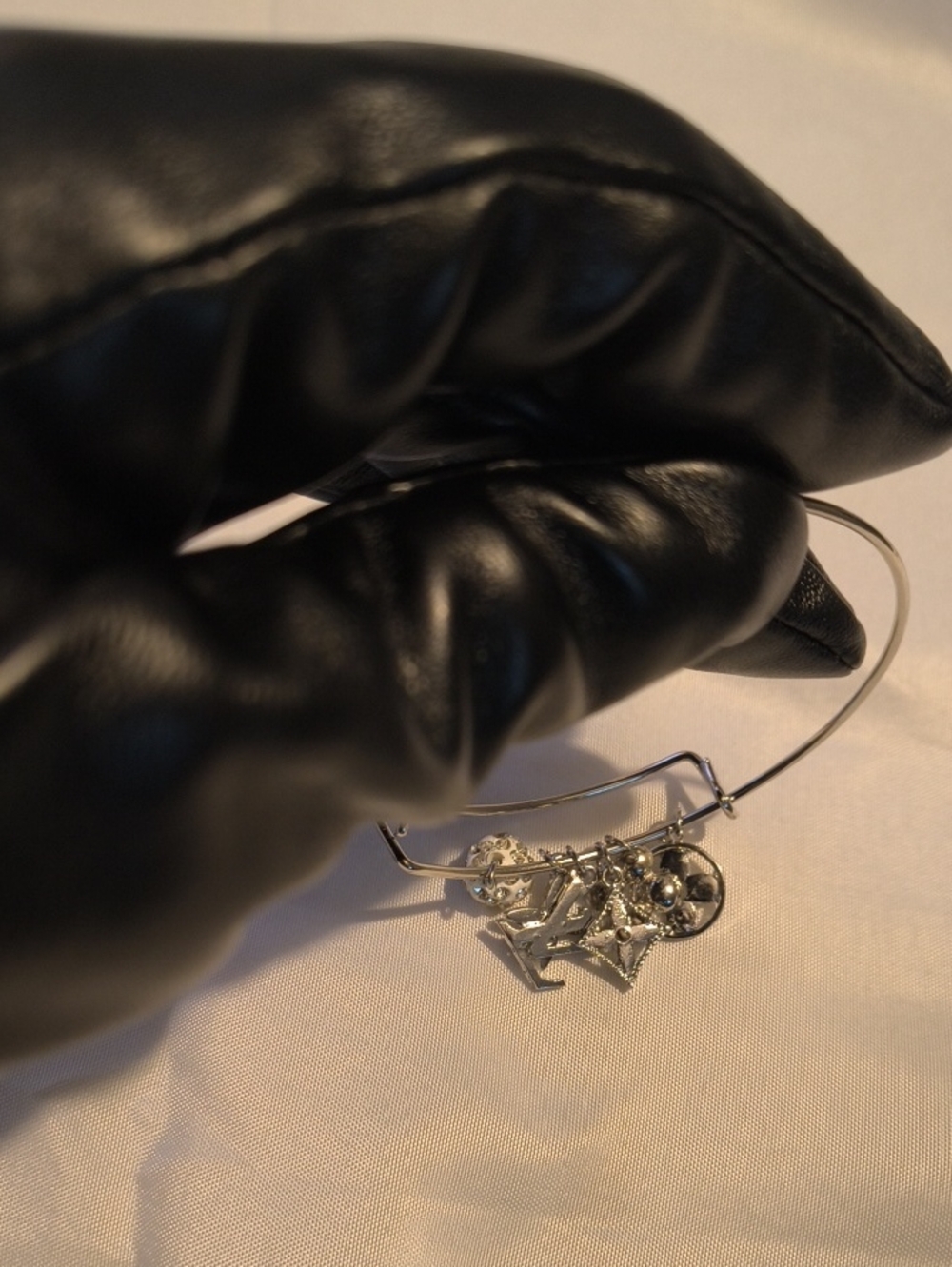 Adjustable Silver Tone Bracelet With Charms - Picture 4 of 4
